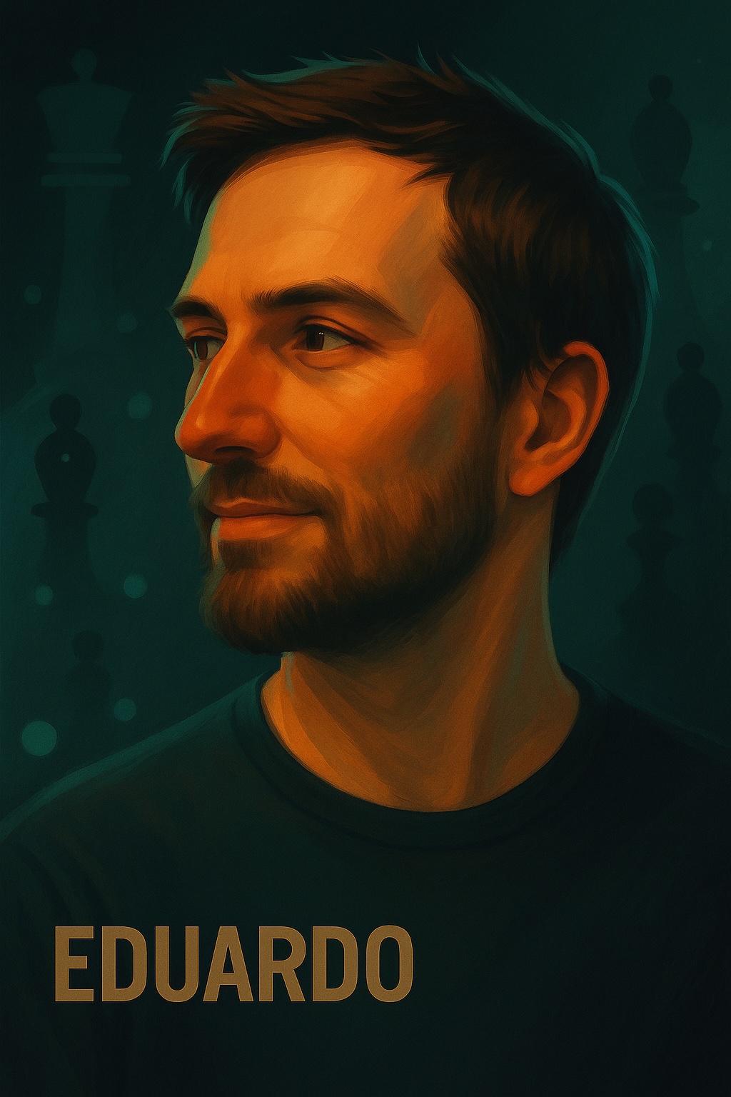 Retrato de Eduardo, desarrollador principal y responsable técnico de Blindfold Chess.